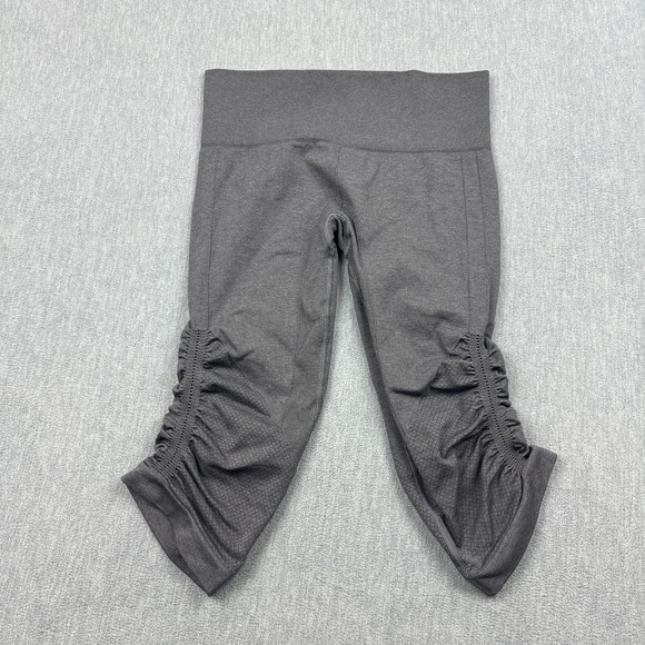 Lululemon Leggings Womens 6 Gray In The Flow Crop 16" Ruched Yoga Gym Pants - Picture 1 of 13